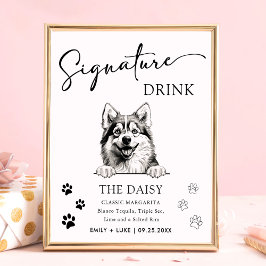 Poster Pomsky Dog Signature Drink Signature