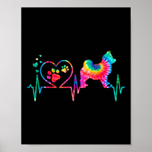 Poster Pomsky Mãe Pai Pulsação Tie Dye Dog Presente