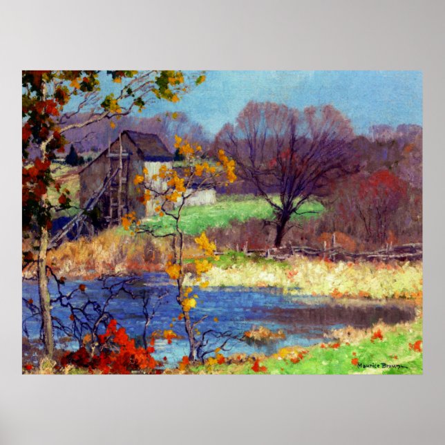 Poster Pond em Old Lyme, Connecticut (Frente)