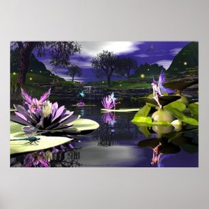 Póster Pond Faerie por David e Michelle Wilder