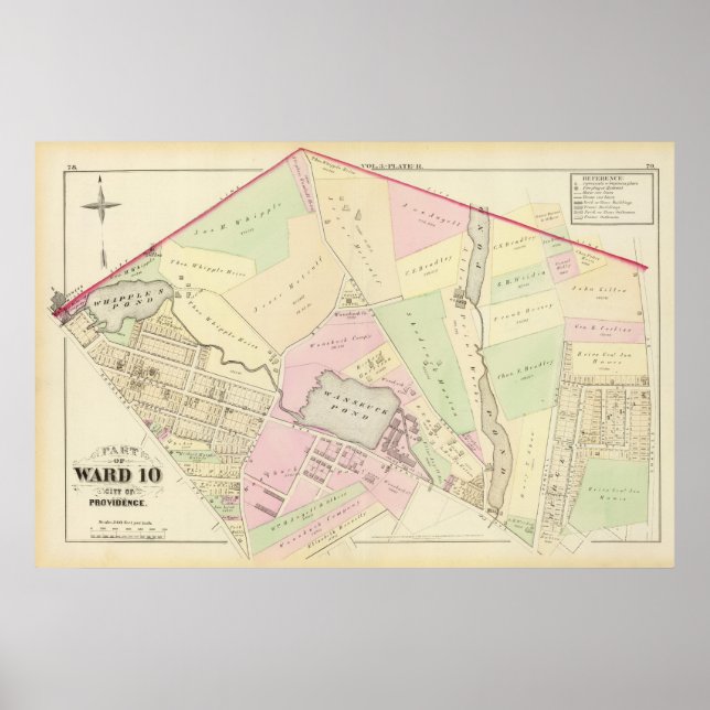 Póster Pond Genebra Mills Wanskuck Mil Atlas Map (Frente)