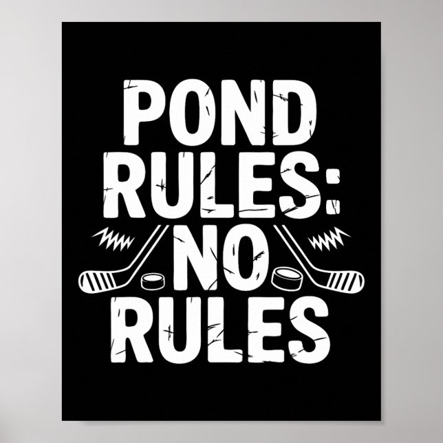 Poster Pond Hockey Player No Rules Shinny  (Frente)