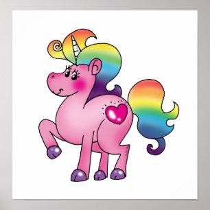 Póster pônei bonito do unicórnio