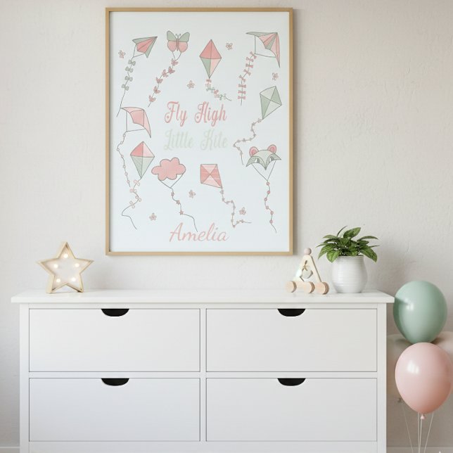 Poster Pônei de Nome Personalizado Voa Alto Pequeno Carta (Criador carregado)