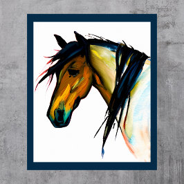 Poster Pônei Selvagem | Cavalo em Aquarela