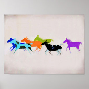 Poster Pôneis Pintados na Arte Fumaça
