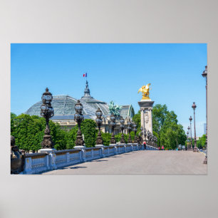 Poster Pont Alexandre III e Grand Palais, Paris, França