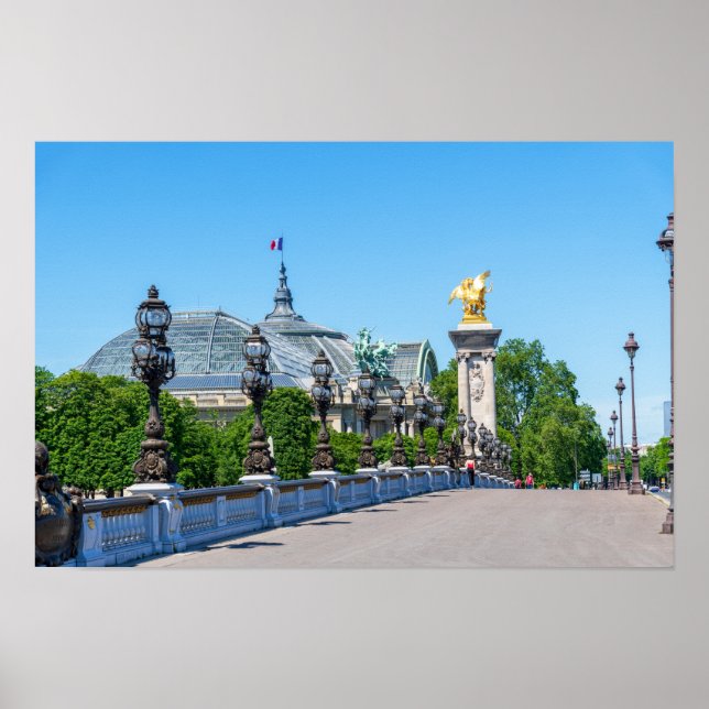 Poster Pont Alexandre III e Grand Palais, Paris, França (Frente)