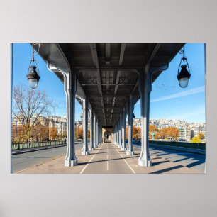 Poster Pont de Bir-Hakeim sobre o Sena - Paris, França
