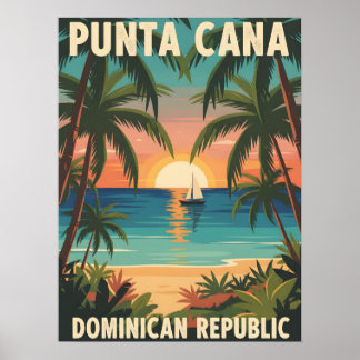 Poster Ponta Cana República Dominicana Pôr do Sol Tropica