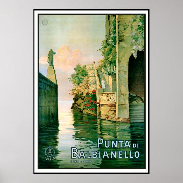 Poster Ponta Di Balbianello e Lago de Como (Frente)