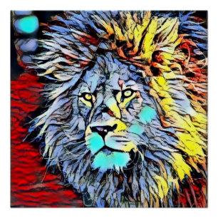 Póster pontapé de cor - rei de leão