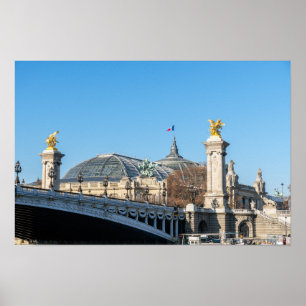 Poster Ponte Alexandre III e Grand Palais em um dia ensol