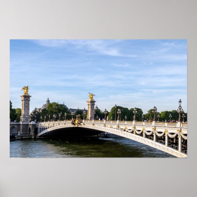 Poster Ponte Alexandre III no rio Sena - Paris, França (Frente)