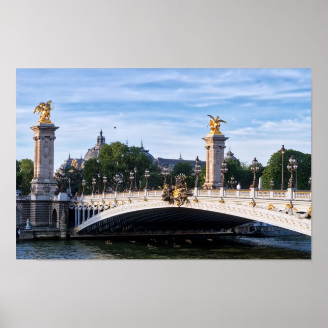 Poster Ponte Alexandre III no rio Sena - Paris, França (Frente)