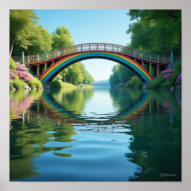 Poster Ponte arco-íris curva mais espessa (Frente)