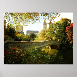 Póster Ponte arco no outono, Central Park, NYC, Médio