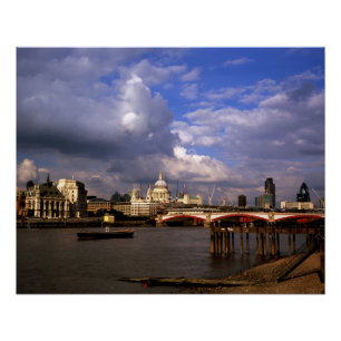 Póster Ponte Blackfriars e Catedral de Paul Rua