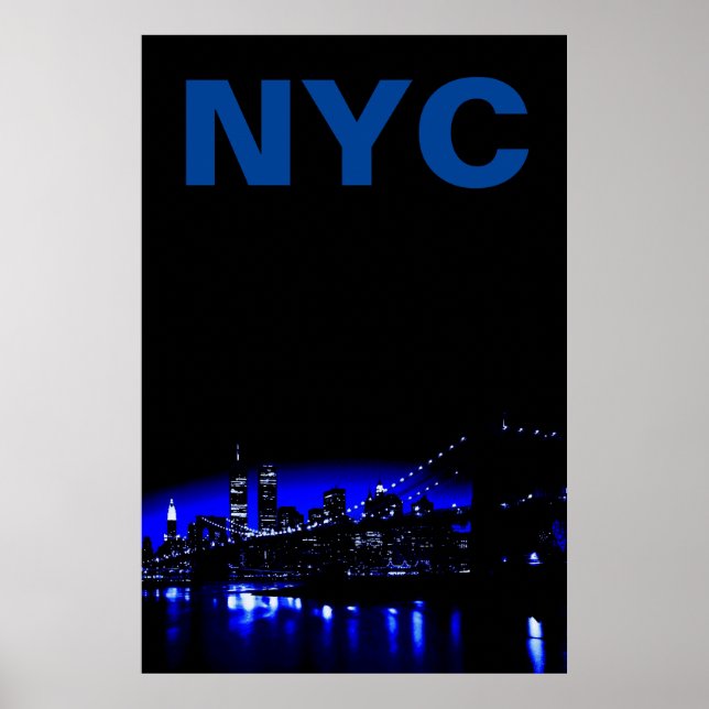 Poster Ponte Blue Nova Iorque Night Brooklyn (Frente)