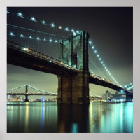 Ponte Brooklyn à noite em Manhattan