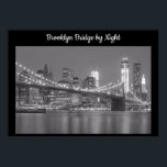 Poster Ponte Brooklyn por noite<br><div class="desc">Veja esta bela imagem da "Ponte Brooklyn por Noite". A imagem é uma foto tirada em preto e branco com textura falsa. Esta imagem seria uma maravilhosa adição a qualquer quarto numa casa. Você pode comprar este poster de "Brooklyn by Night" no meu impressão a pedido. Sinta-se livre para navegar...</div>