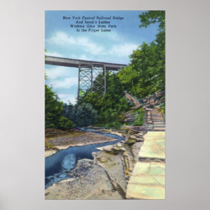 Póster Ponte central de NY RR, a escada de Jacob