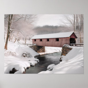 Poster Ponte coberta em neve