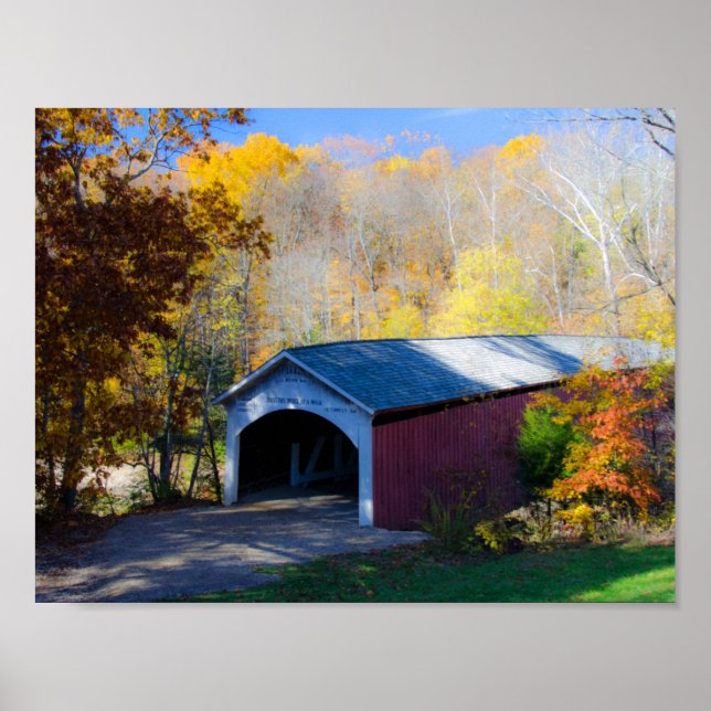 Póster Ponte Coberta Estreita Parke County, Indiana (Frente)