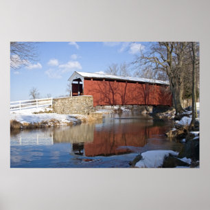 Poster Ponte coberta no inverno