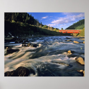 Póster Ponte coberta pelo escritório mais longa no Oregon