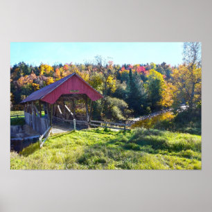Poster Ponte coberta pelo Randall no outono, Vermont