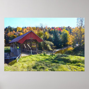 Poster Ponte coberta por Randall no outono, Vermont