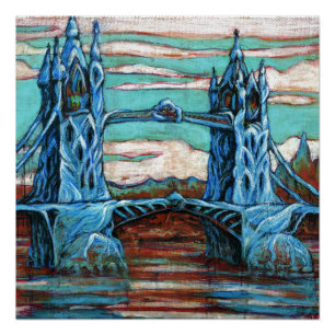 Póster Ponte Crescente em uma cidade fantástica