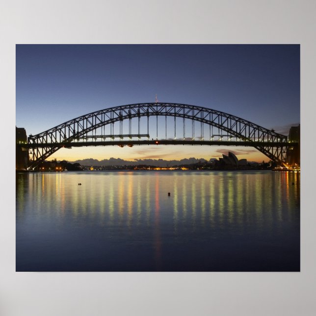 Poster Ponte da Baía de Sydney e Ópera de Sydney em (Frente)