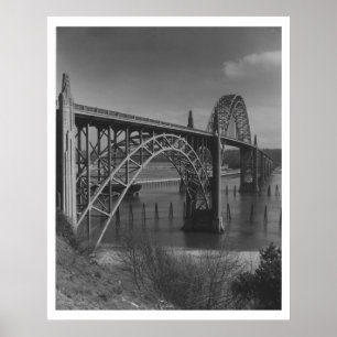 Poster Ponte da baía de Yaquina vintage de Newport, Oreg
