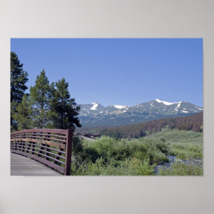 Póster Ponte da bicicleta de Breckenridge e montanhas