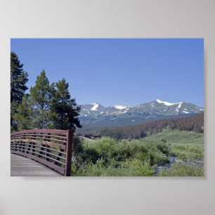 Póster Ponte da bicicleta de Breckenridge e montanhas