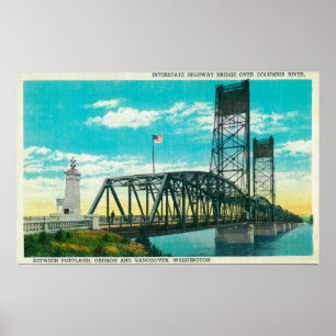 Póster Ponte da estrada nacional sobre o Rio Columbia