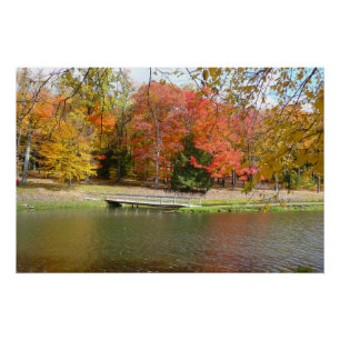 Póster Ponte da Seven Springs Fall III Paisagem de Outono