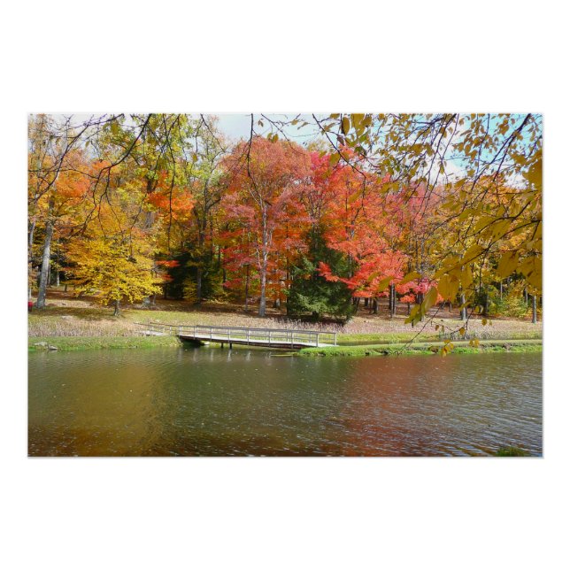 Póster Ponte da Seven Springs Fall III Paisagem de Outono (Frente)