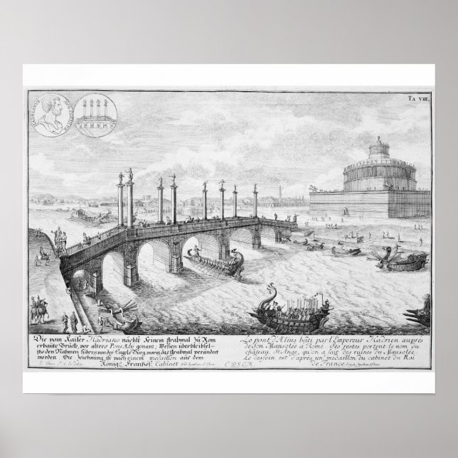 Poster Ponte de Aelius e Mausoléu de Hadrian (Castel S (Frente)