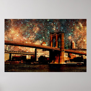 Póster Ponte de Brooklyn da noite estrelado