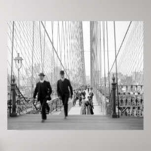 Póster Ponte de Brooklyn Passagem, 1905. Foto do vintage