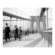 Ponte de Brooklyn Pedestres, 1909. Foto Antiga