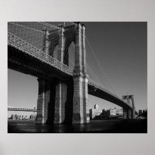 Póster Ponte de Brooklyn preta & branca da Nova Iorque