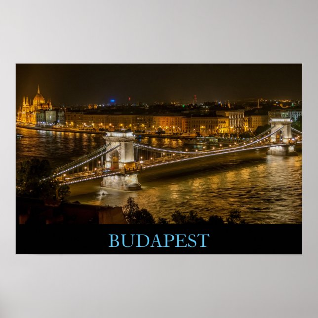 Póster Ponte de Budapeste na Hungria (Frente)