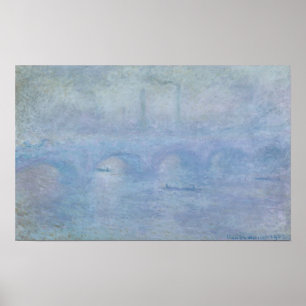 Póster Ponte de Claude Monet Waterloo: Efeito da névoa