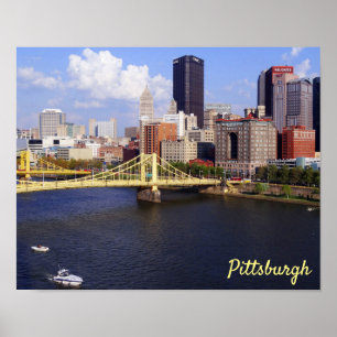 Poster Ponte de Clemente do rio de Allegheny da skyline