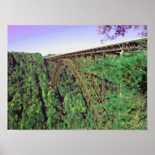 Poster Ponte de desfiladeiro de rio novo - West Virginia