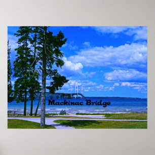 Póster Ponte de Mackinac Michigan